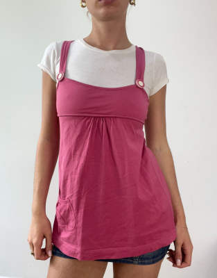 Vintage layered t shirt in pink