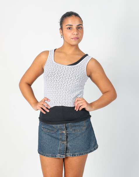 Vintage Le Primule S cami in light blue - view 1