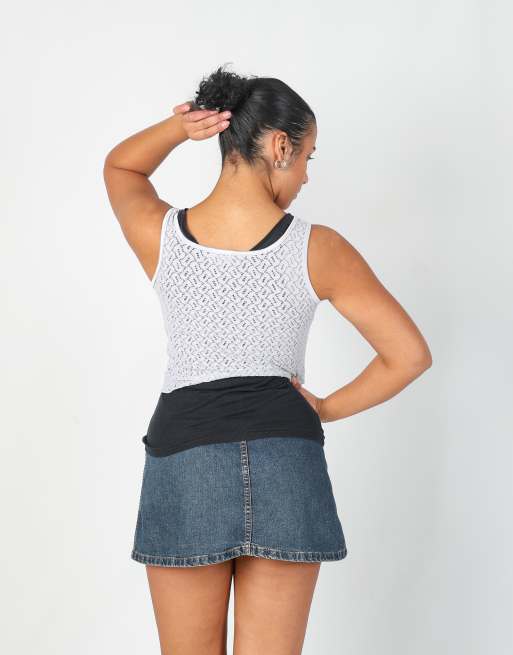 Vintage Le Primule S cami in light blue, 2 of 4