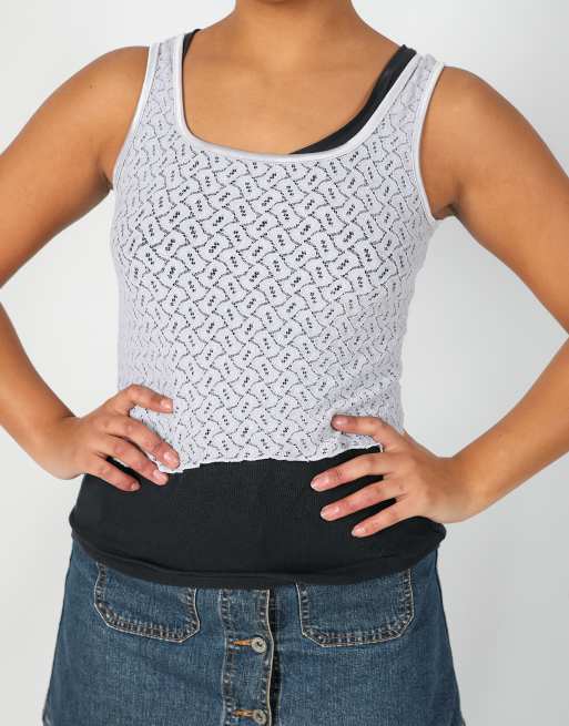 Vintage Le Primule S cami in light blue, 4 of 4