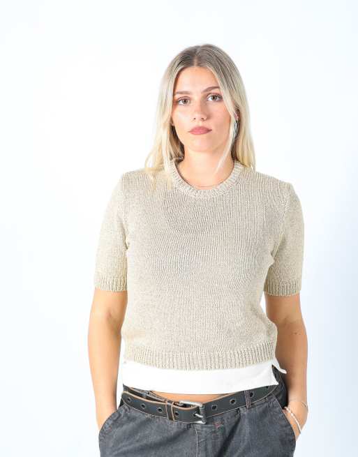 Vintage Le Streghe M knitted top in gold