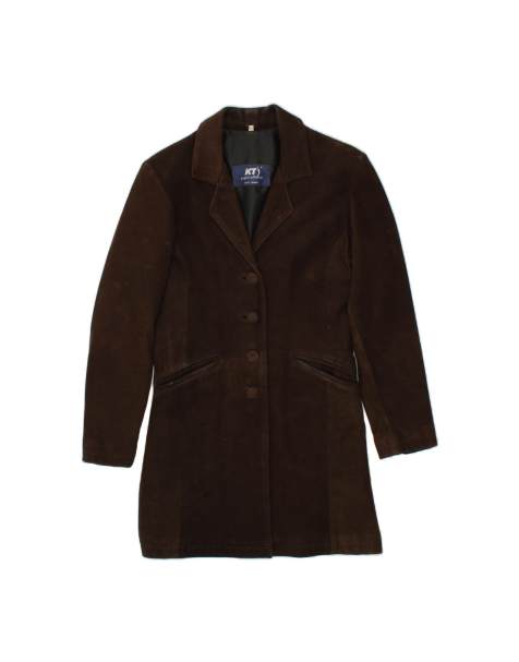 Vintage Leather Coat EU 40 Medium In Brown - view 1