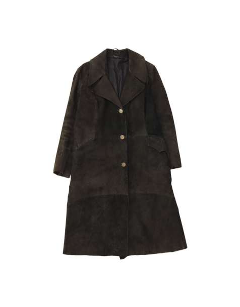 Vintage Leather Coat EU 46 XL In Brown - view 1