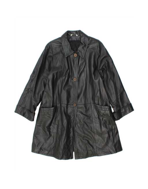 Vintage Leather Coat It 44 Medium In Black