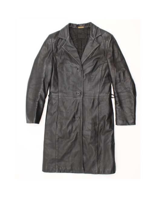 Vintage Leather Coat It 44 Medium In Black