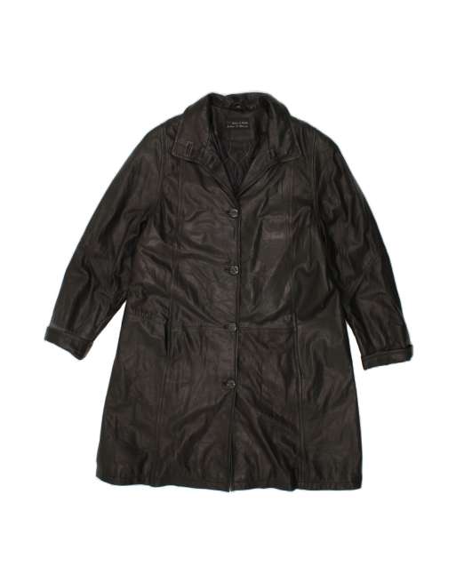 Vintage Leather Coat It 44 Medium In Black