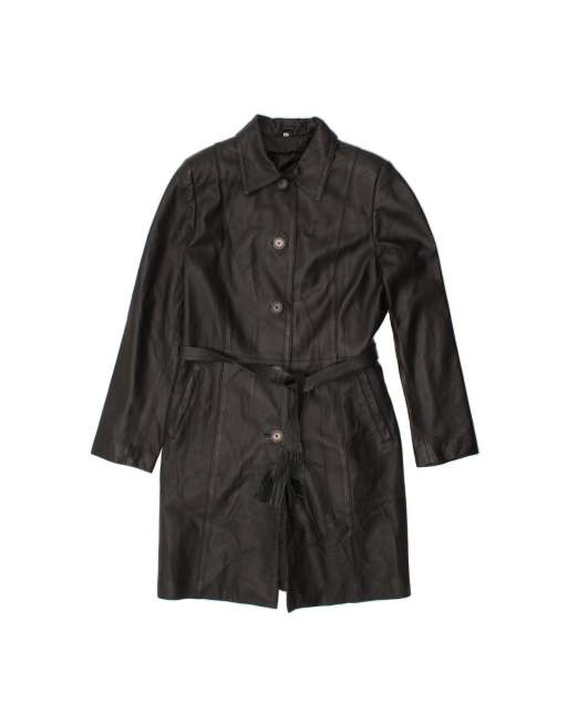 Vintage Leather Coat It 44 Medium In Black