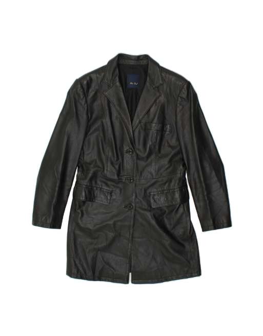 Vintage Leather Coat It 44 Medium In Black