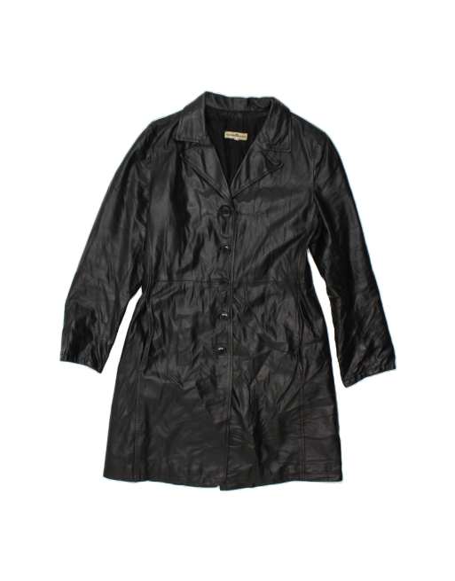 Vintage Leather Coat It 44 Medium In Black