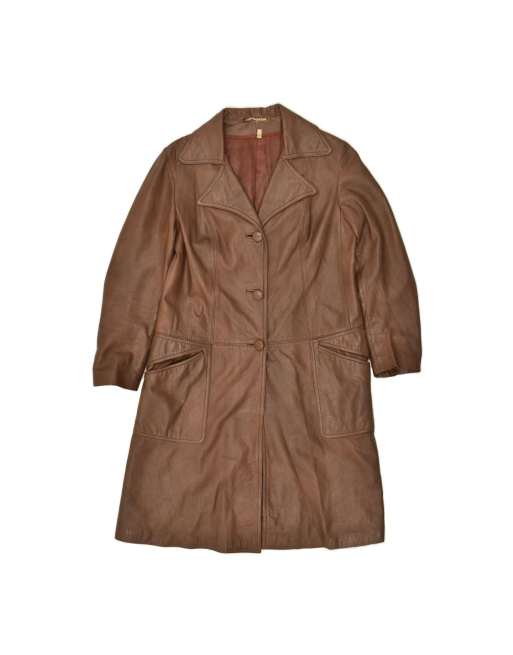 Vintage Leather Coat It 44 Medium In Brown