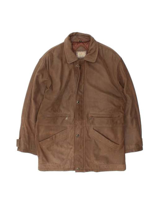 Vintage Leather Coat It 48 Medium In Brown