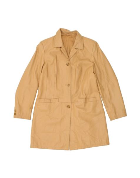 Vintage Leather Coat It 48 XL In Beige - view 1
