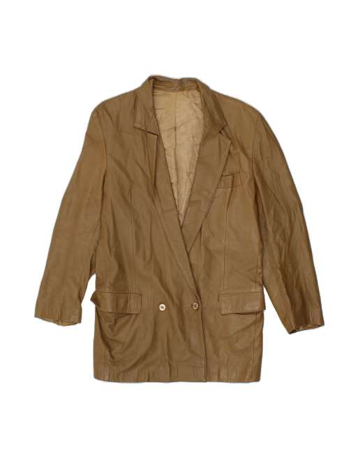 Vintage Leather Coat It 48 XL In Brown
