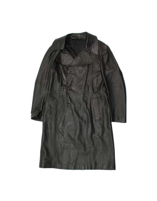 Vintage Leather Coat It 50 XL In Black