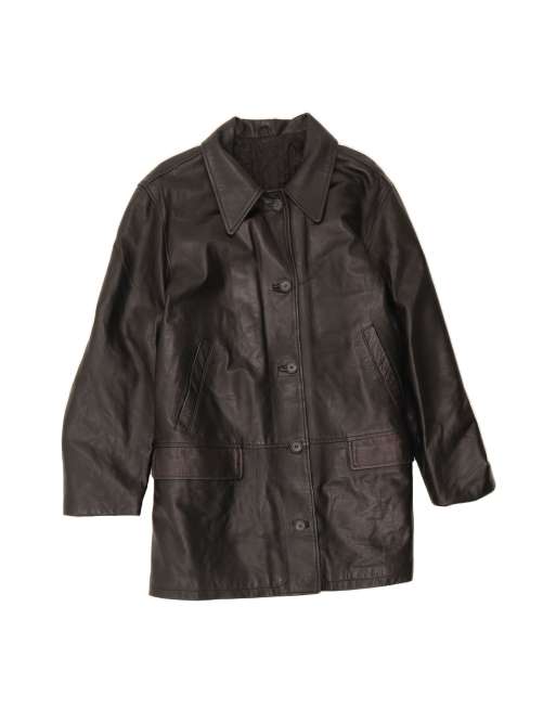 Vintage Leather Coat It 50 XL In Black
