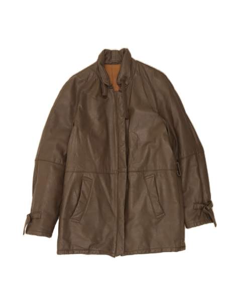 Vintage Leather Coat It 50 XL In Brown - view 1