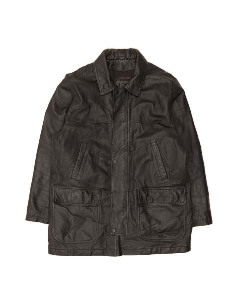 Vintage Leather Coat It 52 XL In Black - view 1