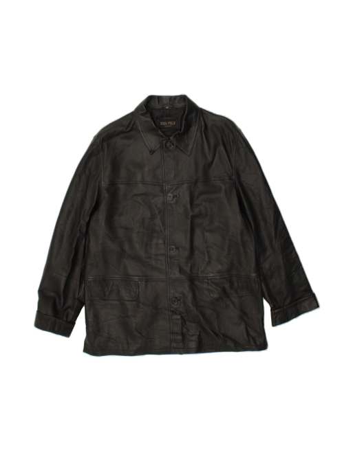 Vintage Leather Coat It 56 3XL In Black