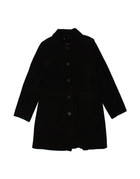 Vintage Leather Coat UK 12 Medium In Black - view 1
