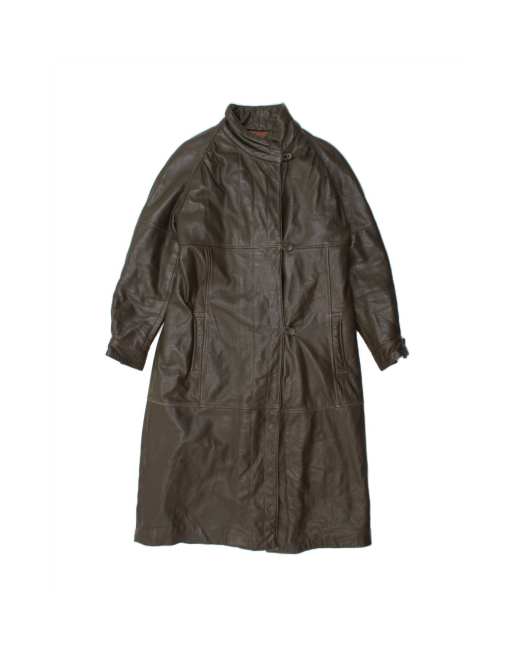 Vintage Leather Coat UK 12 Medium In Brown