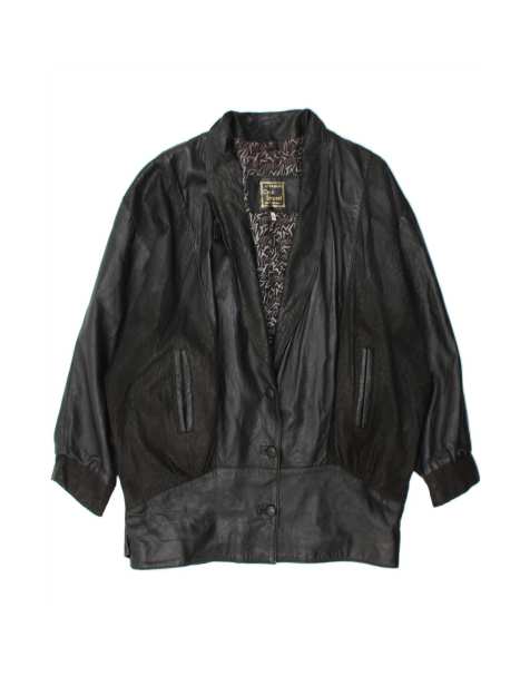 Vintage Leather Coat UK 18 XL In Black - view 1