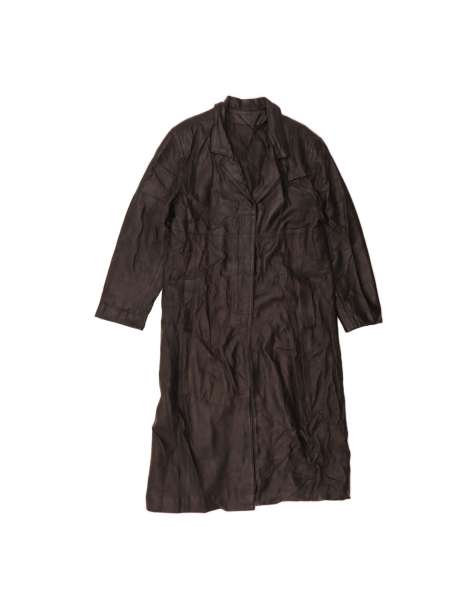 Vintage Leather Coat UK 18 XL In Black - view 1