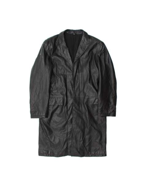 Vintage Leather Coat UK 38 Medium In Black - view 1