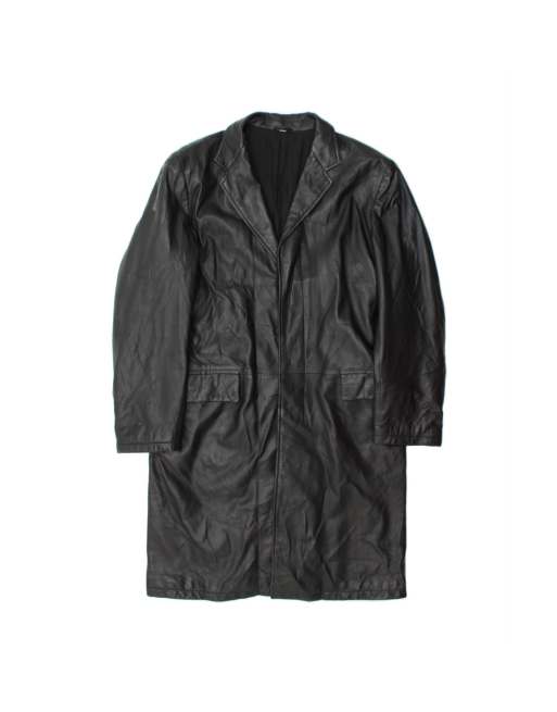 Vintage Leather Coat UK 38 Medium In Black