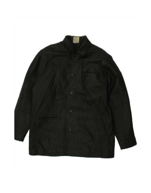 Vintage Leather Coat UK 40 Large In Black