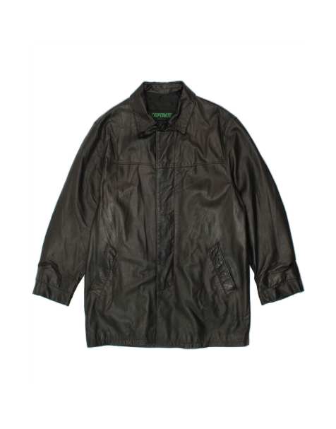 Vintage Leather Coat UK 40 Large In Black - view 1