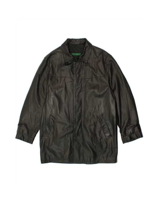 Vintage Leather Coat UK 40 Large In Black