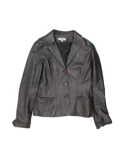 Vintage Leather Jacket EU 40 Medium In Black