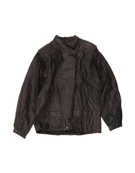 Vintage Leather Jacket EU 40 Medium In Black - view 1