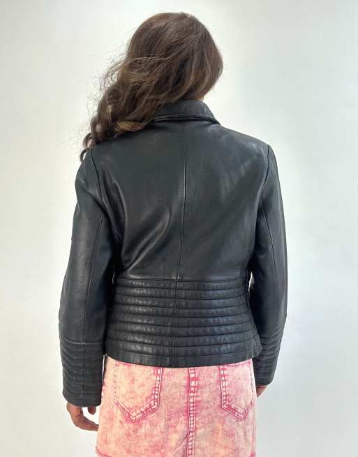 Vintage leather jacket in black, 2 of 4