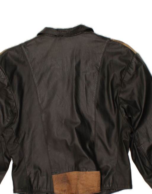 Vintage Leather Jacket It 40 Small In Black, 4 of 4