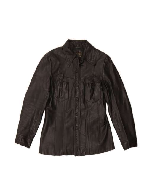Vintage Leather Jacket It 40 Small In Black