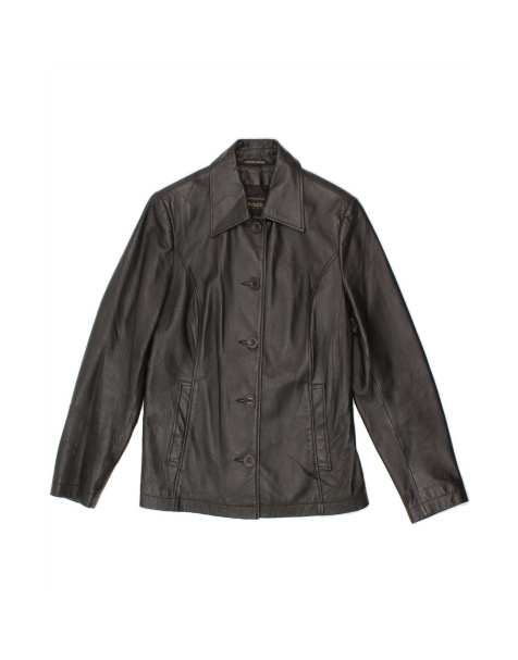 Vintage Leather Jacket It 42 Medium In Black - view 1