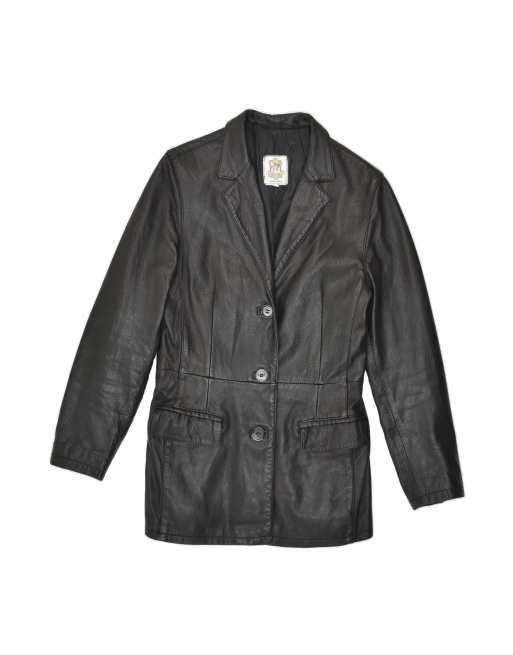 Vintage Leather Jacket It 42 Medium In Black