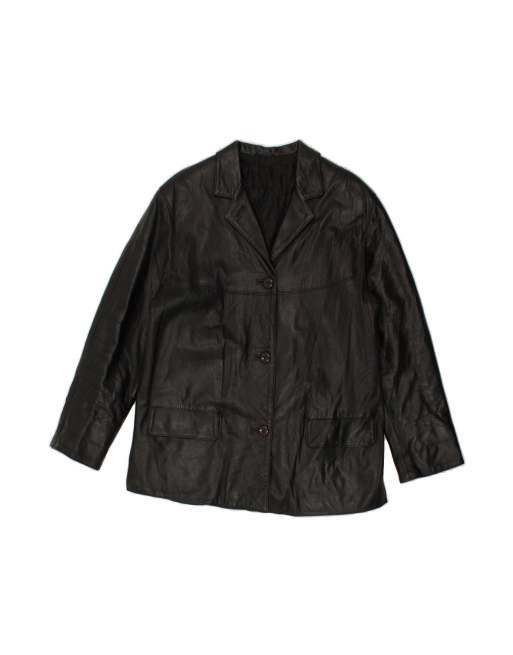 Vintage Leather Jacket It 42 Medium In Black