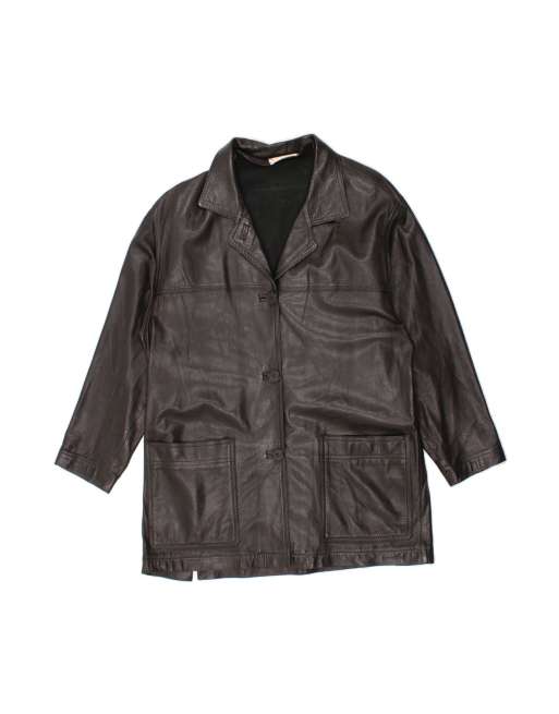 Vintage Leather Jacket It 42 Medium In Black