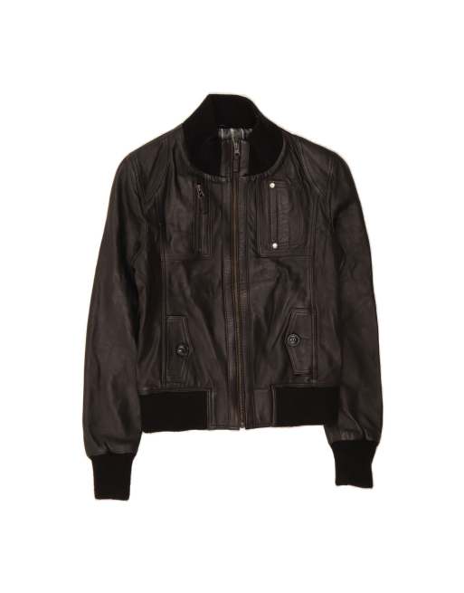 Vintage Leather Jacket It 42 Medium In Black