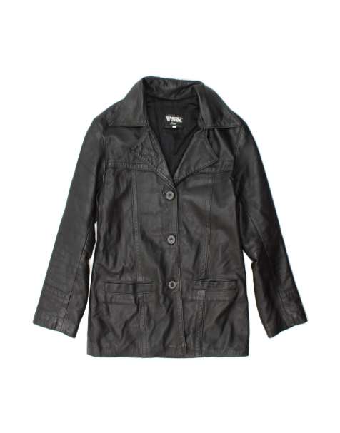 Vintage Leather Jacket It 42 Medium In Black - view 1