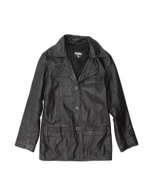 Vintage Leather Jacket It 42 Medium In Black