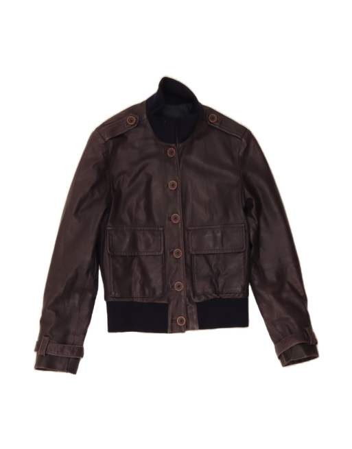 Vintage Leather Jacket It 42 Medium In Brown