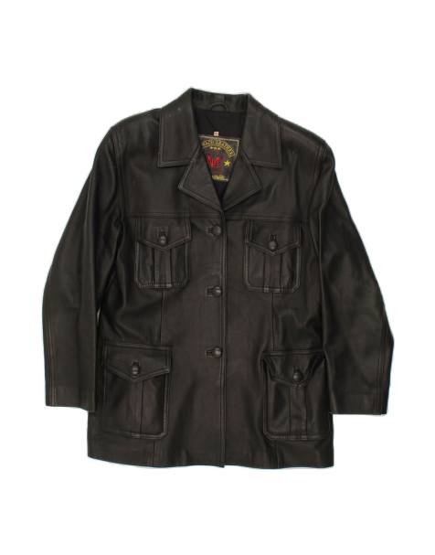 Vintage Leather Jacket It 44 Medium In Black - view 1
