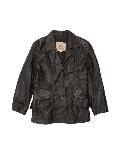 Vintage Leather Jacket It 44 Medium In Black - view 1