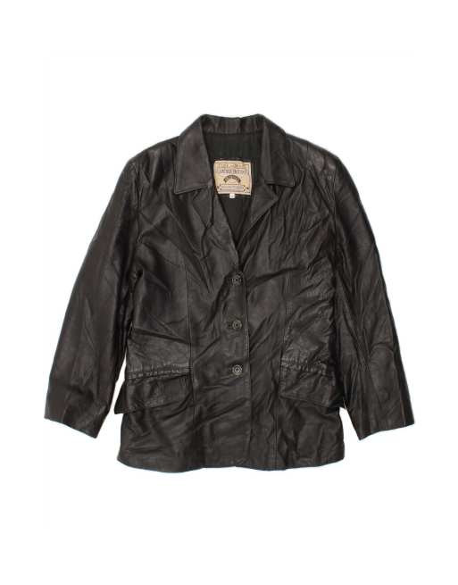 Vintage Leather Jacket It 44 Medium In Black