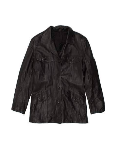 Vintage Leather Jacket It 44 Medium In Black - view 1
