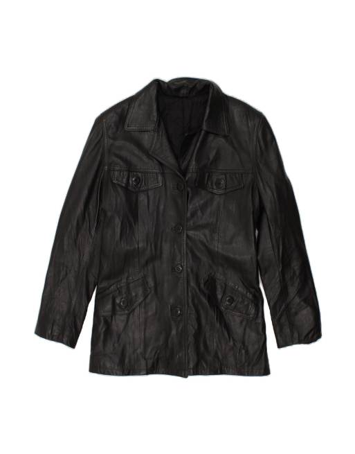 Vintage Leather Jacket It 44 Medium In Black