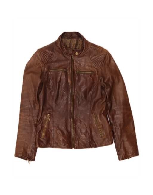Vintage Leather Jacket It 44 Medium In Brown